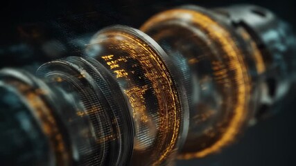 Aufkleber - Futuristic rotating cylinders are transferring data in cyberspace, creating a mesmerizing display of technological innovation and information flow