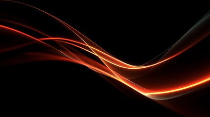Poster - Abstract Orange and Black Dynamic Swirling Lines Elegant Design Background Modern Digital Art Graphic Resource for Web Design Print Projects High Resolution Image Perfect for      