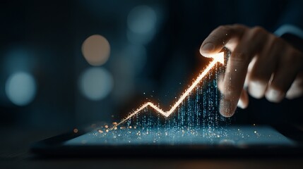 Aufkleber - Digital Growth Arrow Business Success Concept Modern Technology Innovation Financial Investment Future Planning Strategic Planning Digital Marketing Data Analysis Business         