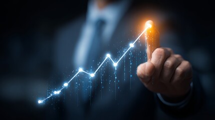 Aufkleber - Business Growth Strategy Digital Marketing Financial Success Upward Trend Data Analysis Technology Innovation Future Planning Development Progress Increase Investment Economic     