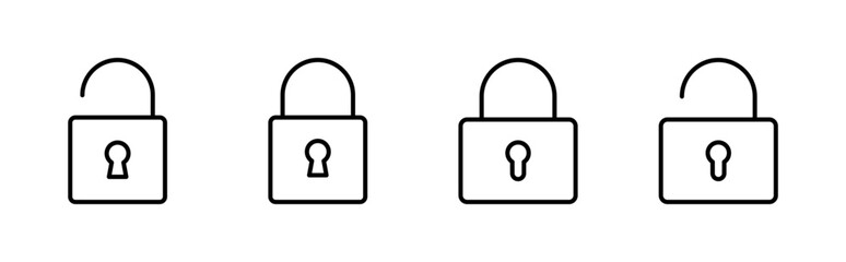 Fototapete - Lock icon set. Padlock icon vector. Encryption icon. Security symbol