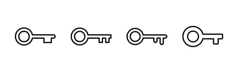 Fototapete - Key icon set. Key vector icon. Key symbol
