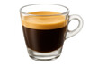 © Krtola  - Hot espresso pouring into clear glass, creating rich golden crema against transparent backdrop