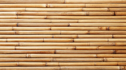 Aufkleber - Bamboo wall background with natural texture and warm tones creating calm and organic atmosphere for design or decoration