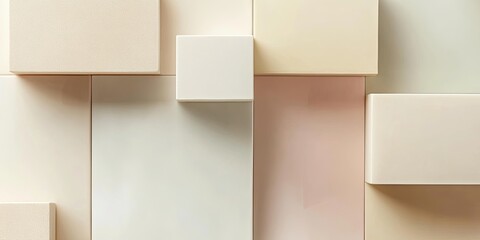 Poster - Macro shot of clean, neutral color blocks with soft transitions, perfect for minimalist, contemporary designs