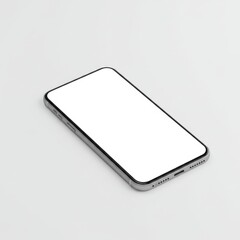 Smartphone with blank screen isolated on white background. use cases: mockup.
