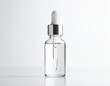 © CHOISH - 화이트톤의 투명한 병에 스포이드가 있는 화장품, 액체형태의 앰플 제품 이미지 Image of a cosmetic product in a transparent white bottle with a dropper, an ampoule in liquid form