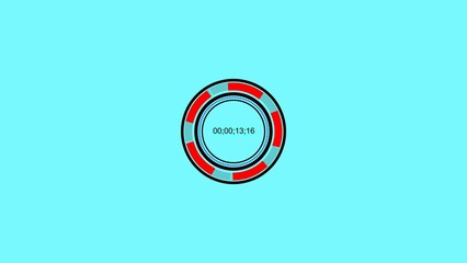 Fototapete - Modern circular progress indicator with time display and colorful segmented design suitable for applications and presentations