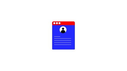 Poster - Clean and modern illustration of a user profile window with a minimalist style and flat design for digital applications