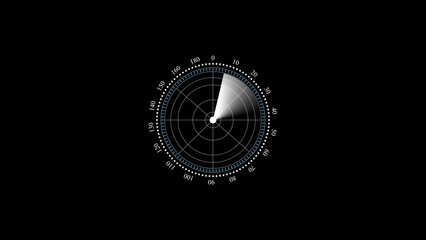 Fototapete - Futuristic radar screen displaying a sweeping signal in a digital environment against a dark background representing data analysis and technology.