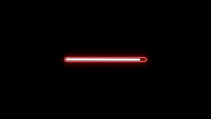 Fototapete - Glowing neon red light bar isolated against a black background abstract modern design element for futuristic concepts and digital visualizations