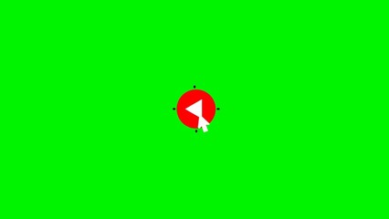 Fototapete - Digital playback icon with mouse cursor on a vibrant green background illustrating video streaming and online media playback