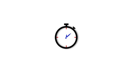 Poster - Simple and minimalist stopwatch icon in flat design representing time and speed on a clean white background ideal for web and application use