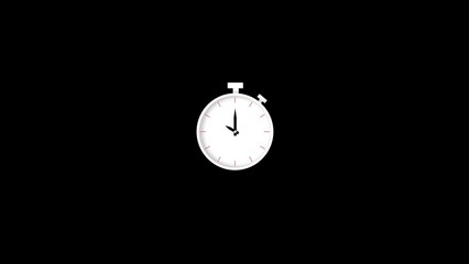 Poster - Minimalist white stopwatch displaying time against a black background representing concept of punctuality and time management