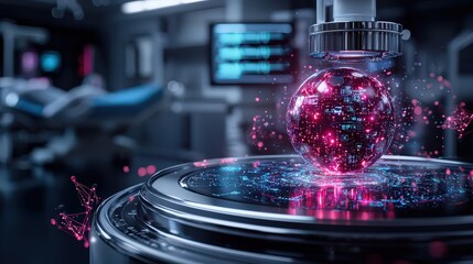 Poster - Innovative medical procedure simulation high-tech lab digital artwork futuristic environment close-up view concept of advanced healthcare
