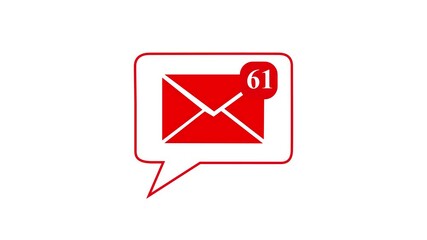 abstract Message Alert Icon Animation – Notification Badge for App. New Message 61 Notification Badge Icon for Mobile.