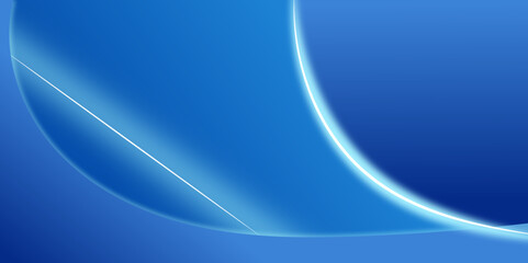 Poster - Business background with blue elegant gradient wave design.