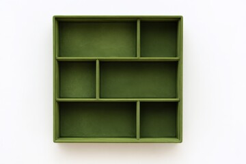 Aufkleber - Green Wooden Square Shelf with Multiple Compartments for Organization and Storage in Modern Home or Office Interior Design