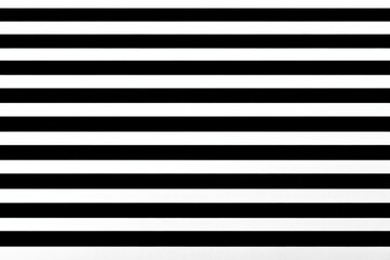 Poster - Black and white horizontal striped pattern with bold lines creating a classic optical illusion and modern minimalist design style