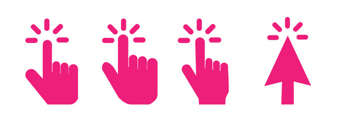 Leinwandbilder - computer mouse click cursor arrow icons set. clicking cursor. hand cursors icons click set. pointer 