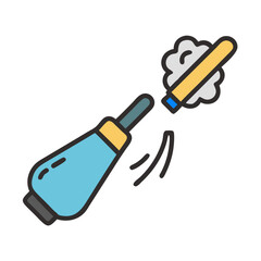 Poster - Illustration of soldering iron with smoke on black background