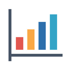 Poster - Modern colorful bar graph on black background showing growth