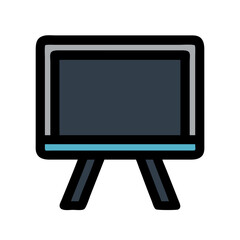 Poster - Simple flat style chalkboard illustration on black background