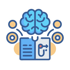 Poster - Brainstorming and strategic planning concept in stylized graphic illustration