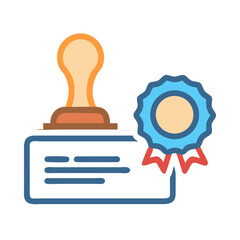 Poster - Stylized Image of Seal Stamp and Award Ribbon on Black