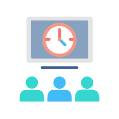 Poster - Meeting time on screen with abstract people attending