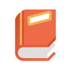 Poster - Illustrated orange book on a black background, flat design