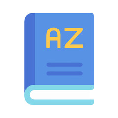 Poster - Blue book with letters AZ against black background