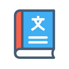 Poster - Flat design icon illustration of a language learning book