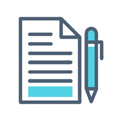 Poster - Iconic document and pen signify business processes and agreements