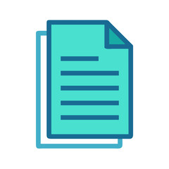 Poster - Simple document icon in blue and white color palette