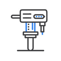 Poster - Isolated pillar drill machine graphic in blue and gray