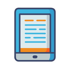Poster - Digital reader device with text on screen illustration