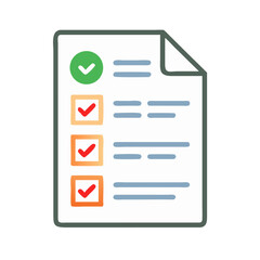 Poster - Simple list icon graphic displaying completed tasks and actions
