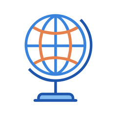 Poster - Stylized globe icon illustration against a black background.