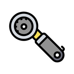 Poster - Flat design icon of a magnifying glass with gears