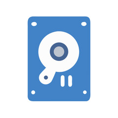Poster - Stylized blue hard drive vector for data storage purposes