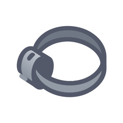 Poster - Minimalist gray ring graphic isolated on solid black background
