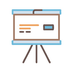 Poster - Business presentation board with flat design on black background