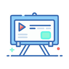 Poster - Presentation board with video icon and modern graphic elements