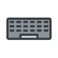 Poster - Stylized Computer Keyboard Icon against Black Background Illustration