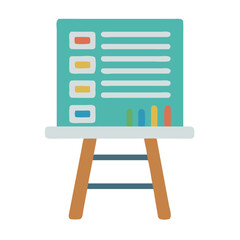 Poster - Minimalistic presentation board on a stand with data