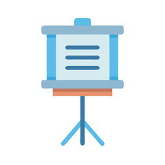 Poster - Presentation board icon with horizontal lines and tripod stand