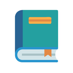 Poster - Teal textbook illustration with orange details on black background