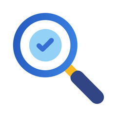 Poster - Magnifying glass with checkmark icon, vector design
