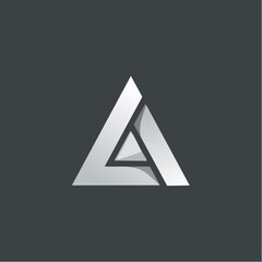 Leinwandbilder - Modern and abstract geometric logo design of a triangle with a gradient effect